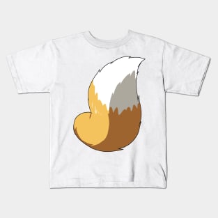 Fluffy Yellow Fox Tail Kids T-Shirt